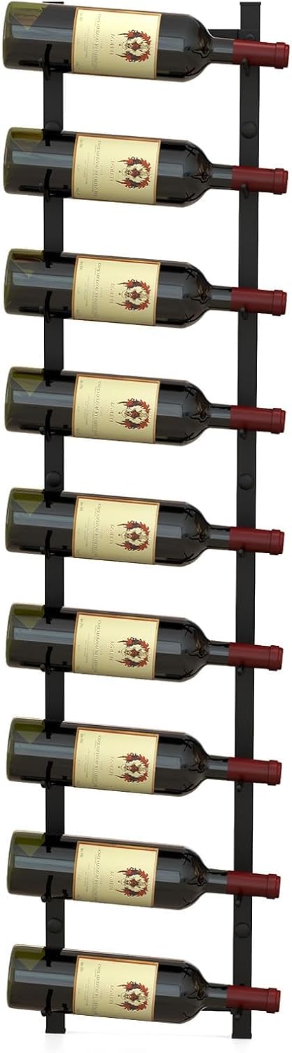 COSTWAY Weinregal Wand für 9 Weinflaschen, Flaschenhalter Metall, Flaschenregal Industrial, Aufbewah