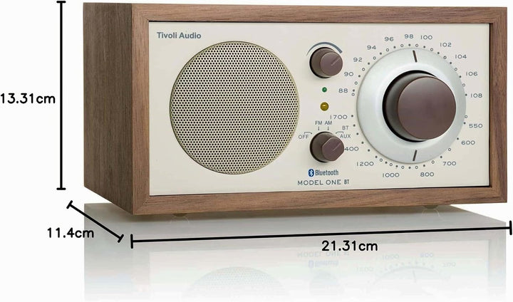 Tivoli Audio Model One BT Bluetooth UKW-/MW-Tisch Radio (Walnuss/Beige) Walnuss / Beige, Walnuss / B