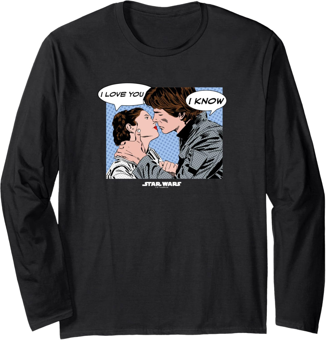 Star Wars I Love You Princess Leia And Han Solo White Langarmshirt