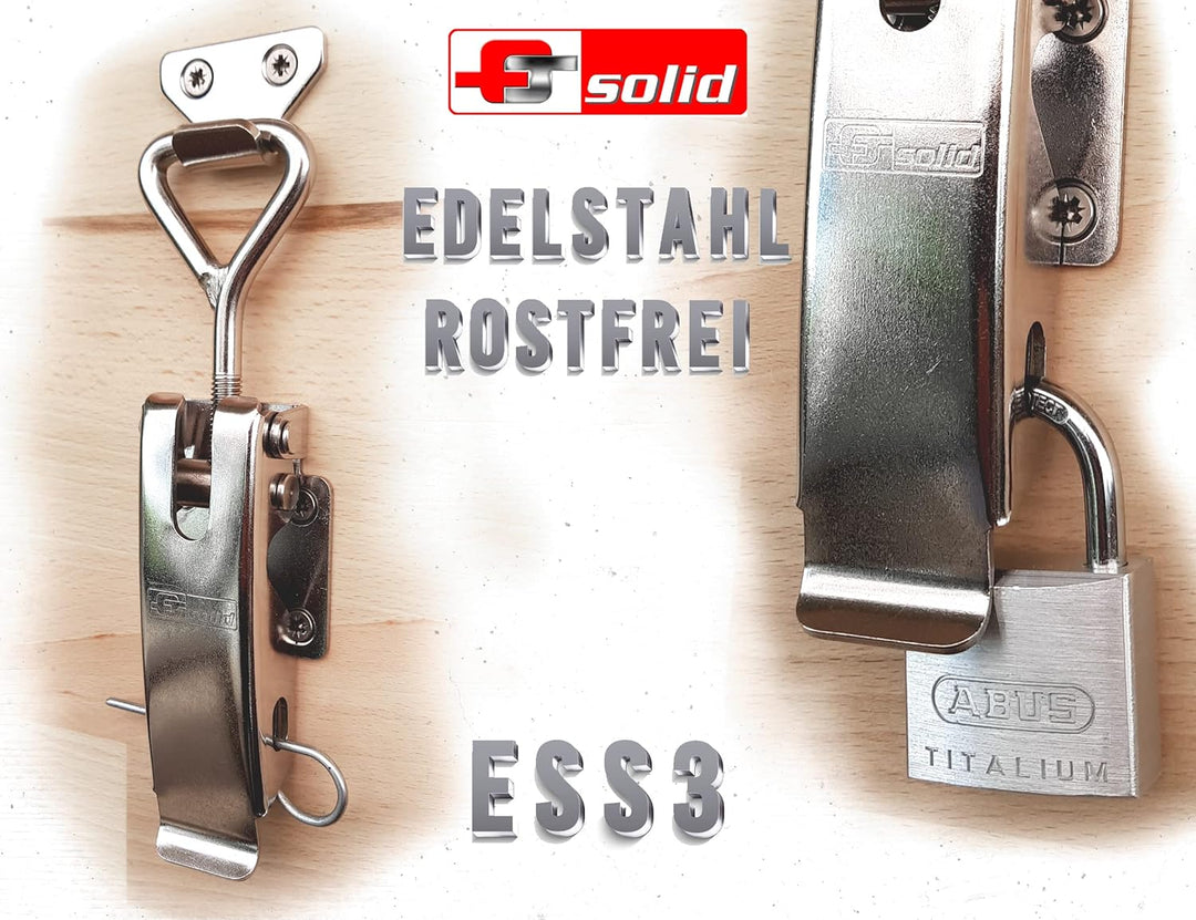 FTsolid [2er Set] einstellbarer Spannverschluss aus Edelstahl ESS3 Kistenverschluss rostfrei verstel