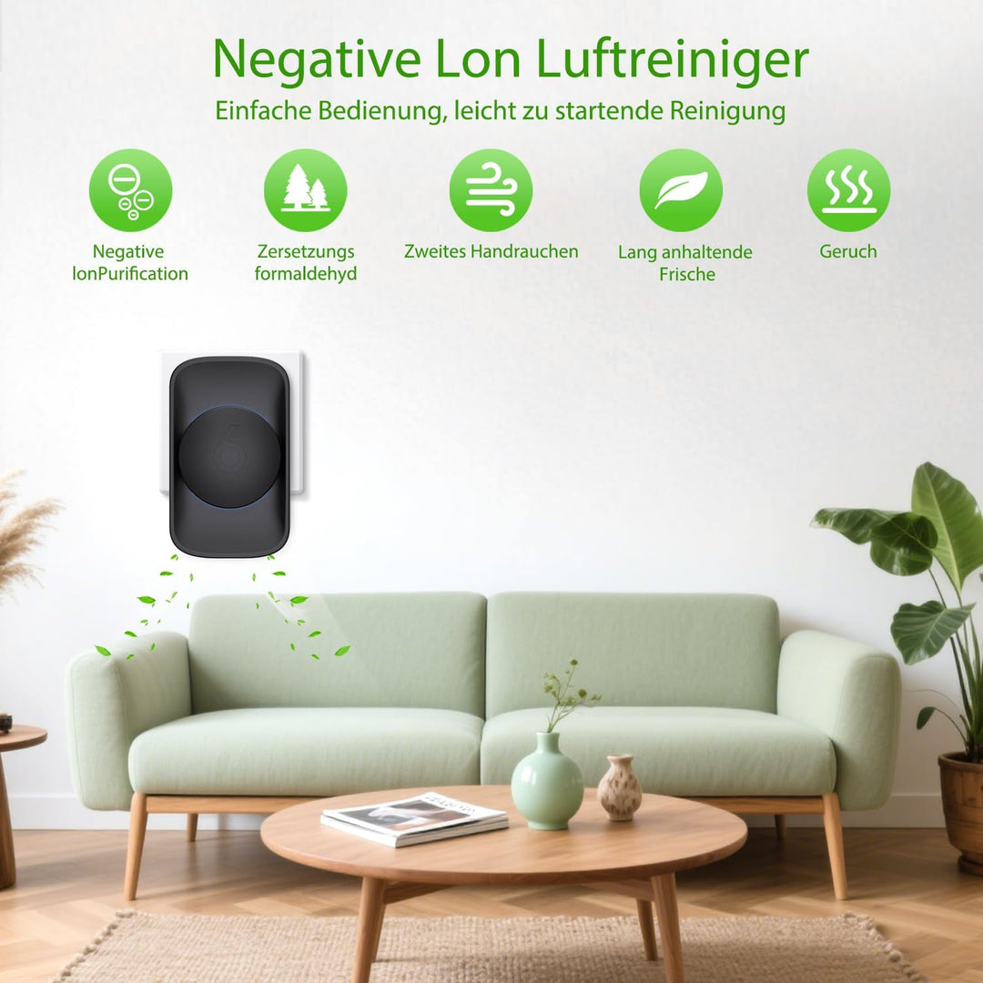 iDiskk Tragbarer Mini-Luftreiniger für Zuhause, Plug-in-Luftreiniger, geeignet für Schlafzimmer, Hau