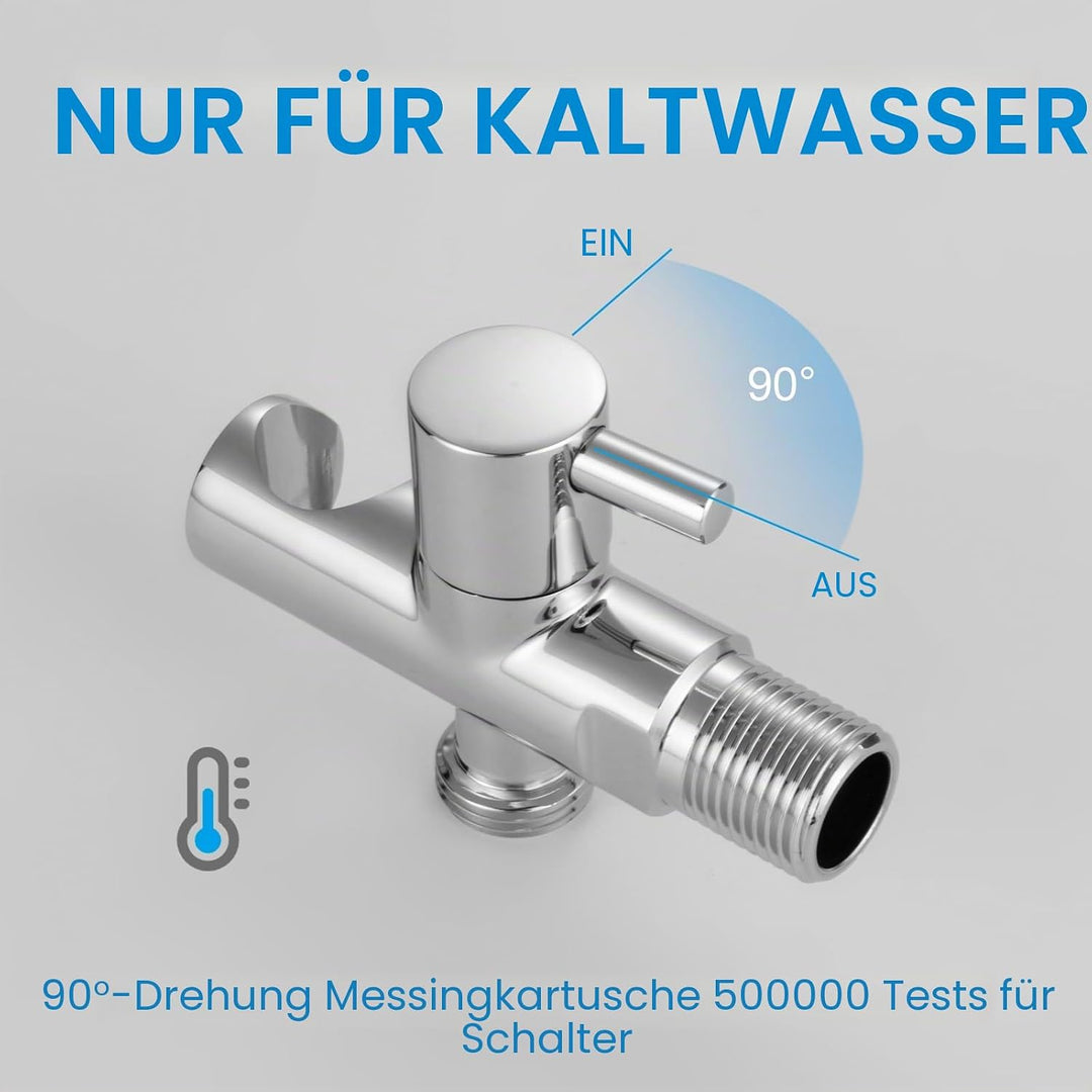 Ibergrif - Unterputz WC-Bidet Handbrause Set mit Douche und Halter, Schlauch, Kaltes Wasser, Chrom,
