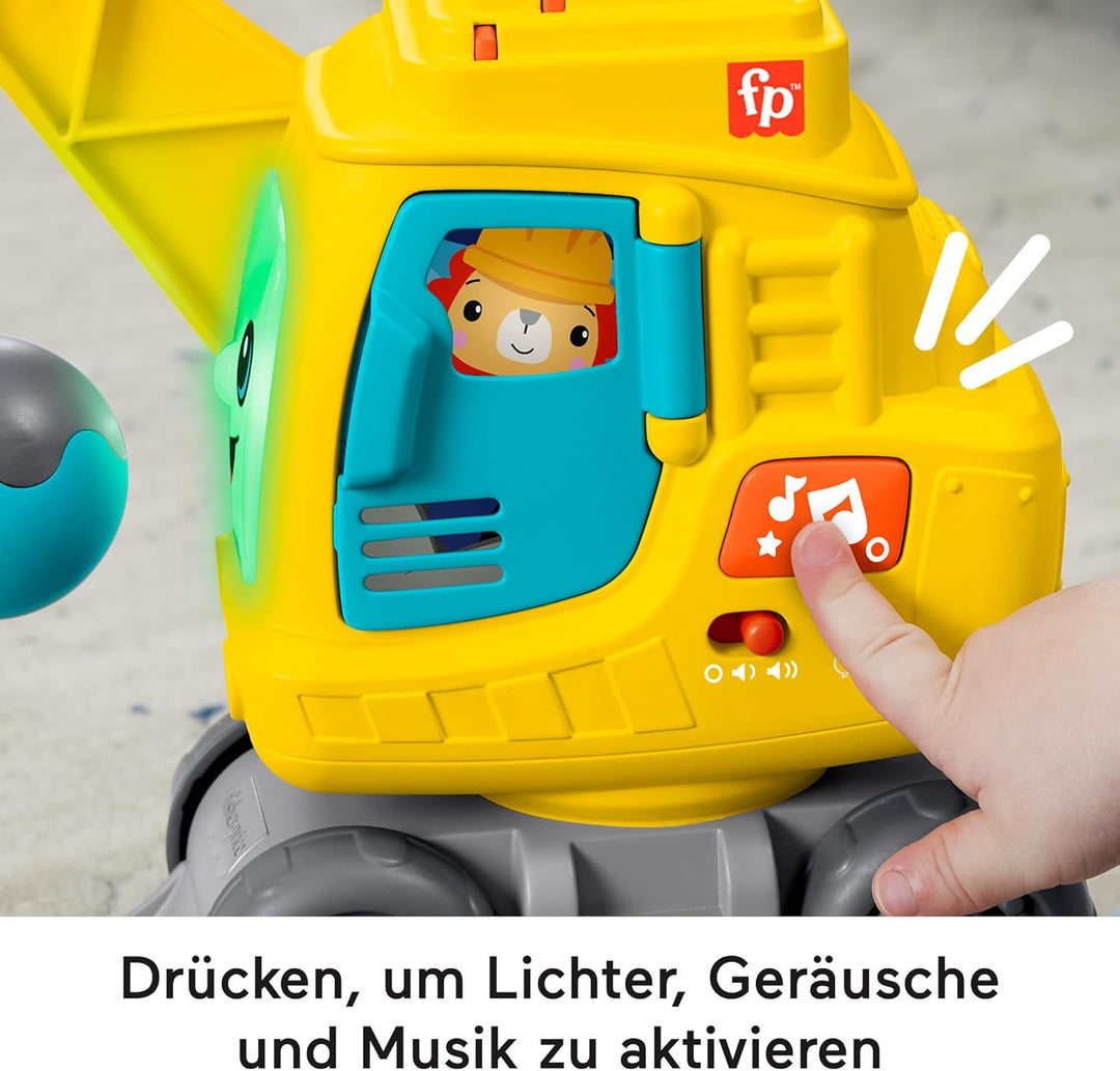 FISHER-PRICE Baufahrzeugspielzeug - Geräuschen und Sätzen, fördert Zahlen, Farben und Formen, mit Kr
