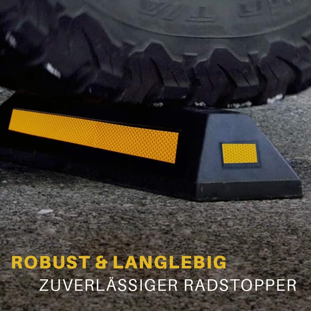 pyle 2 x Panzer-Bodenstopper für Garage, Fahrzeug, für Parksicherheit, 1 x robuster Gummi-Parkplatz,