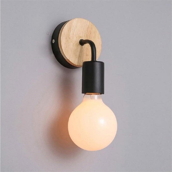 2 Pack Einfach Schwarze Wandleuchte Up/Down Indoor Holz dekorative Lampe Uplighter Downlighter, rust