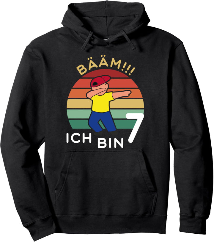 Dabbing Bääm Cool Ich Bin 7 Jahre Deko Junge 7. Geburtstag Pullover Hoodie