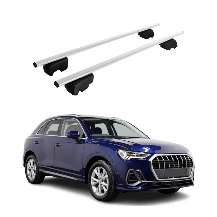 Dachträger Gepäckträger kompatibel mit Audi Q3 F3 2018-2023 Grundträger Silber TÜV ABE 2X Q3 2018-20
