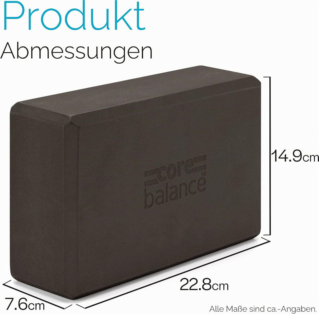 Core Balance Yoga Blocks im Doppelpack & GRATIS Yoga-Gurt, 2 STK. Eva Schaumstoff-Blöcke, robust & l