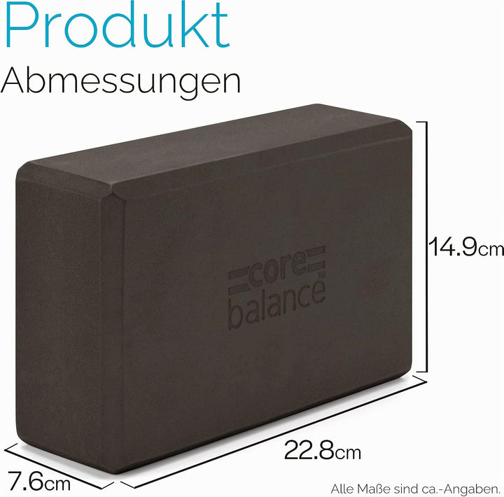 Core Balance Yoga Blocks im Doppelpack & GRATIS Yoga-Gurt, 2 STK. Eva Schaumstoff-Blöcke, robust & l