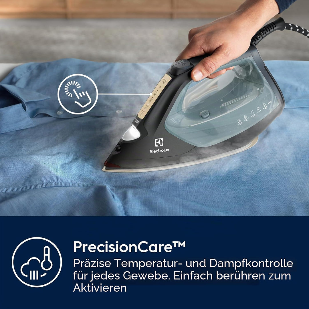 Electrolux Renew 800 Dampfbügeleisen E8SI2-8OG mit Frontbeleuchtung und Dampftaste, kratzfeste Bügel