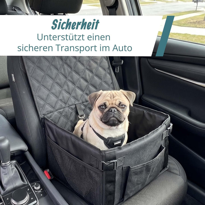 Relaxdays Hundeautositz, kleine Hunde bis 8 kg, faltbar, Hundebett Auto, stabil, HBT: 25x43x43 cm, A