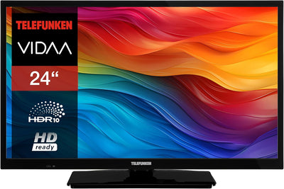 Telefunken Fernseher 24 Zoll Smart TV VIDAA XH24VP550M HD Fernseher, HDR TV mit integriertem Triple-