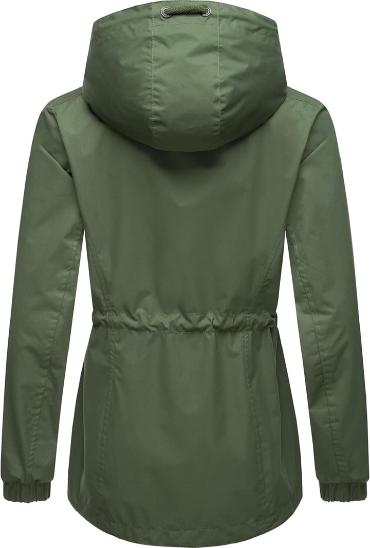 Ragwear Damen Übergangsjacke leichte Jacke kurz wasserdicht (Wassersäule: 4.000 mm) mit Kapuze Danka