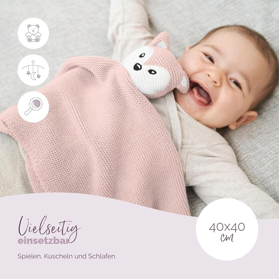 Livella Kuscheltuch „Fuchs“ mit Söckchen - Reine Bio-Baumwolle – Premium Schmusetuch, Kuscheldecke,