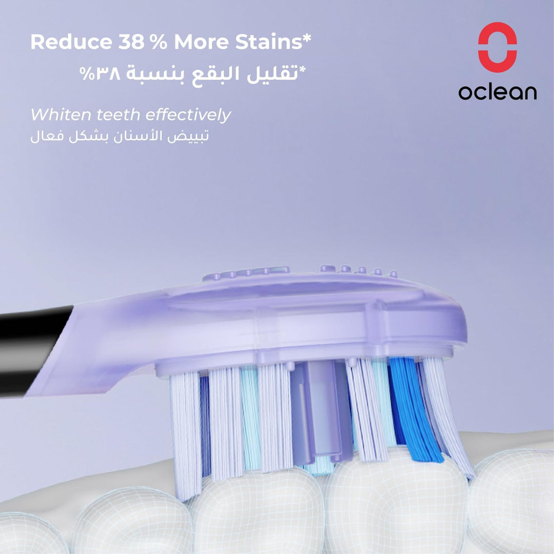 Oclean Ultra White Bürstenkopf 2 stück, Starke Reinigungskraft mit Poliergummiring, Weicher Gummi Er