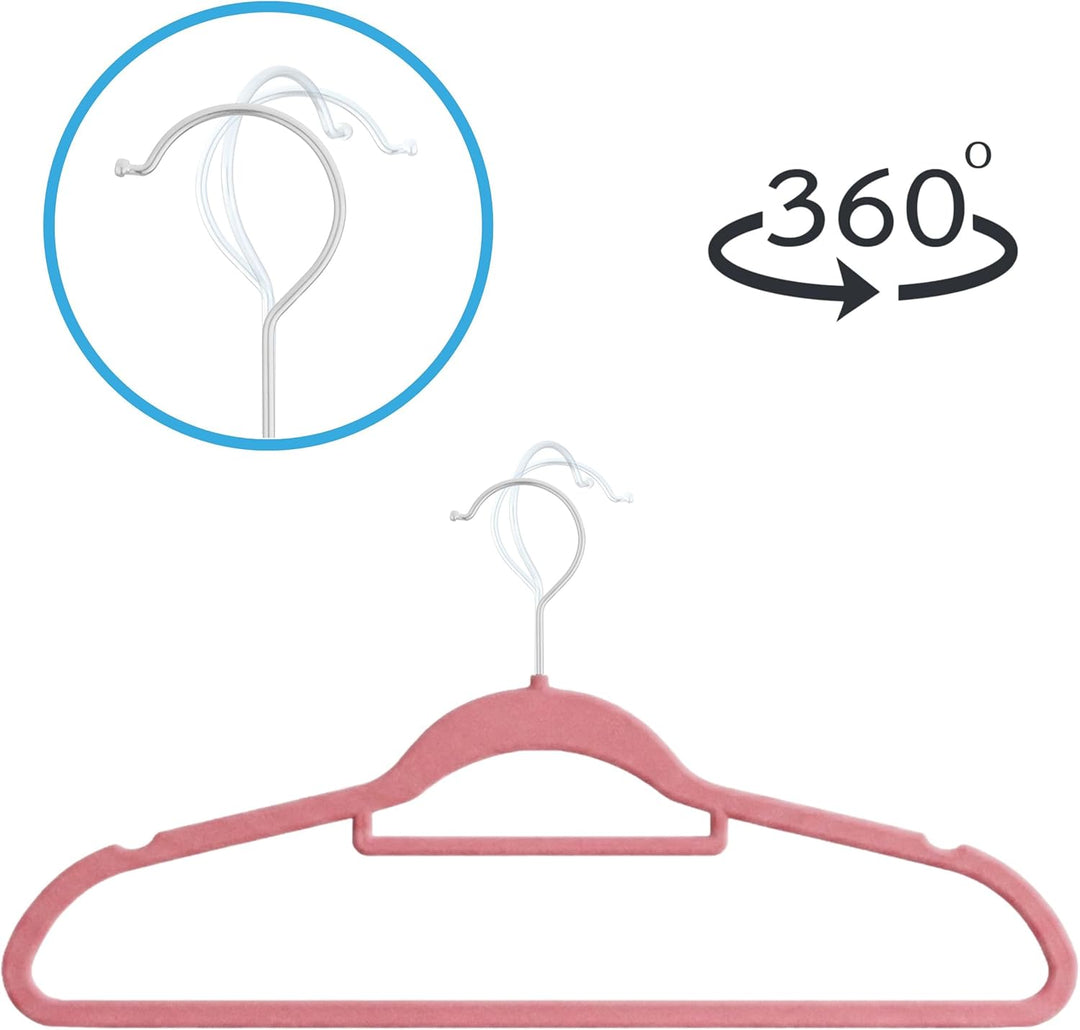 OGIVO Kleiderbügel Samt – 50er Set Hosenbügel rutschfest Bügel aus Samt für Ihre Garderobe – Samtkle