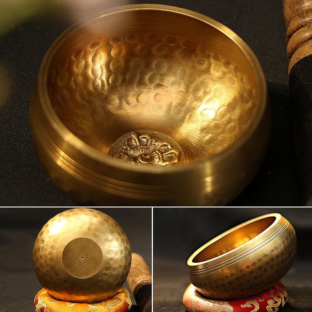 Klangschale Klein, Klangschalen Set, Tibetische Klangschale, Singing Bowl, Handgehämmert in Nepal fü