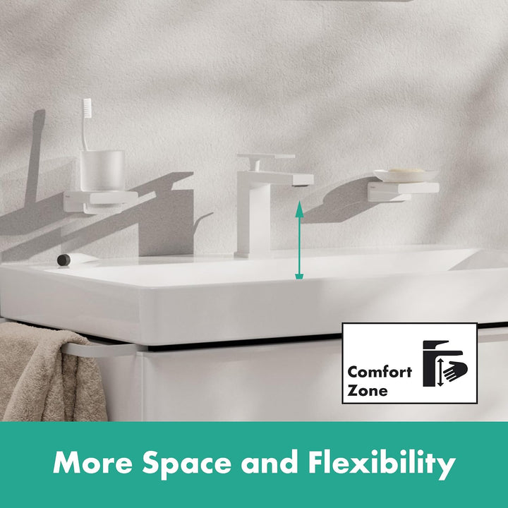 hansgrohe Tecturis E - Waschtischarmatur mit Zugstangen-Ablauf, energiesparend (CoolStart), Wasserha