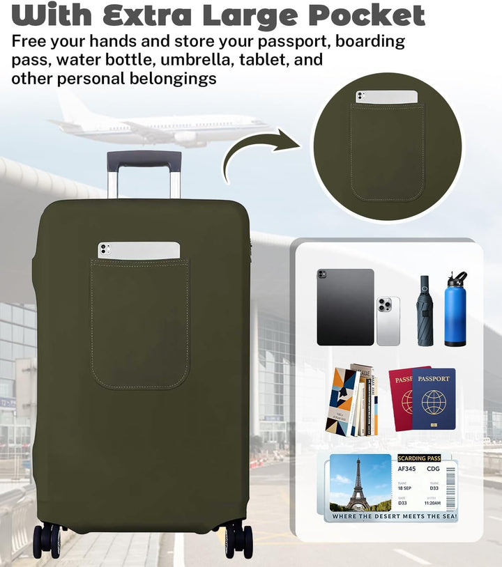 Morbuy Elastisch Kofferschutzhülle, Gross Kofferhülle Grün mit Reissverschluss, Suitcase Luggage Cov