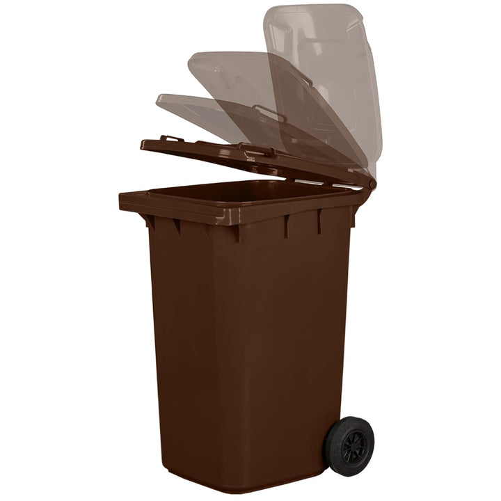 Jestic Mülltonne 120 240 mit leisen Gummirädern, für Mülltrennung, Recycling innen aussen, EN840 (24