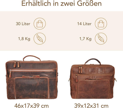 DONBOLSO Laptoptasche San Francisco I Leder Umhängetasche für Laptop I Aktentasche für Notebook in z