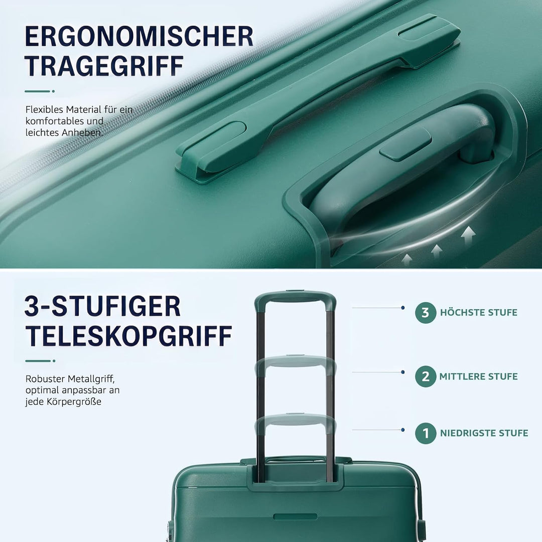 Mariner Koffer Set S+L - Recycelbare PP-Hartschale, vielseitig &amp; robust, leise Doppelrollen, charakt