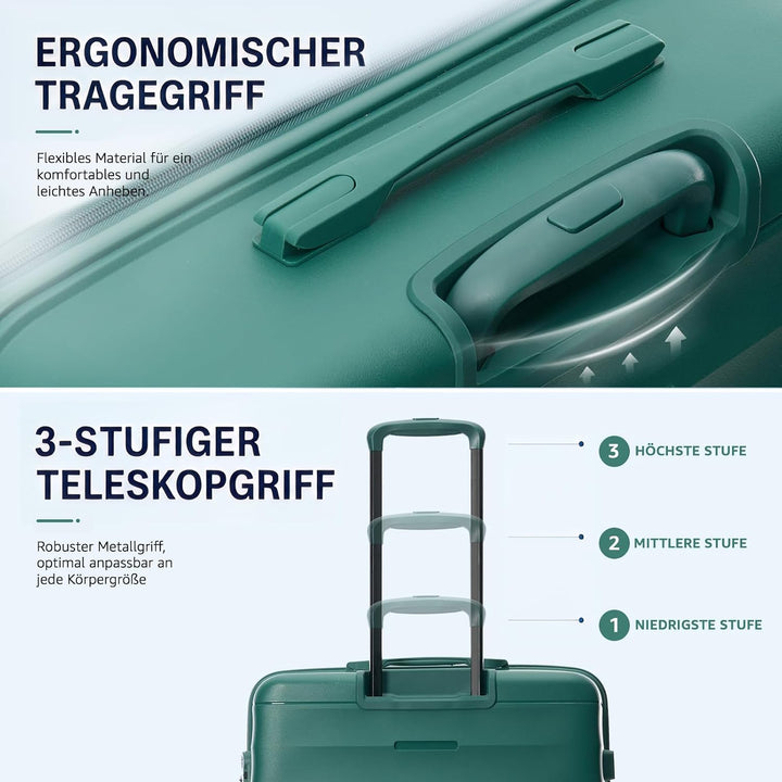 Mariner Koffer Set S+L - Recycelbare PP-Hartschale, vielseitig &amp; robust, leise Doppelrollen, charakt