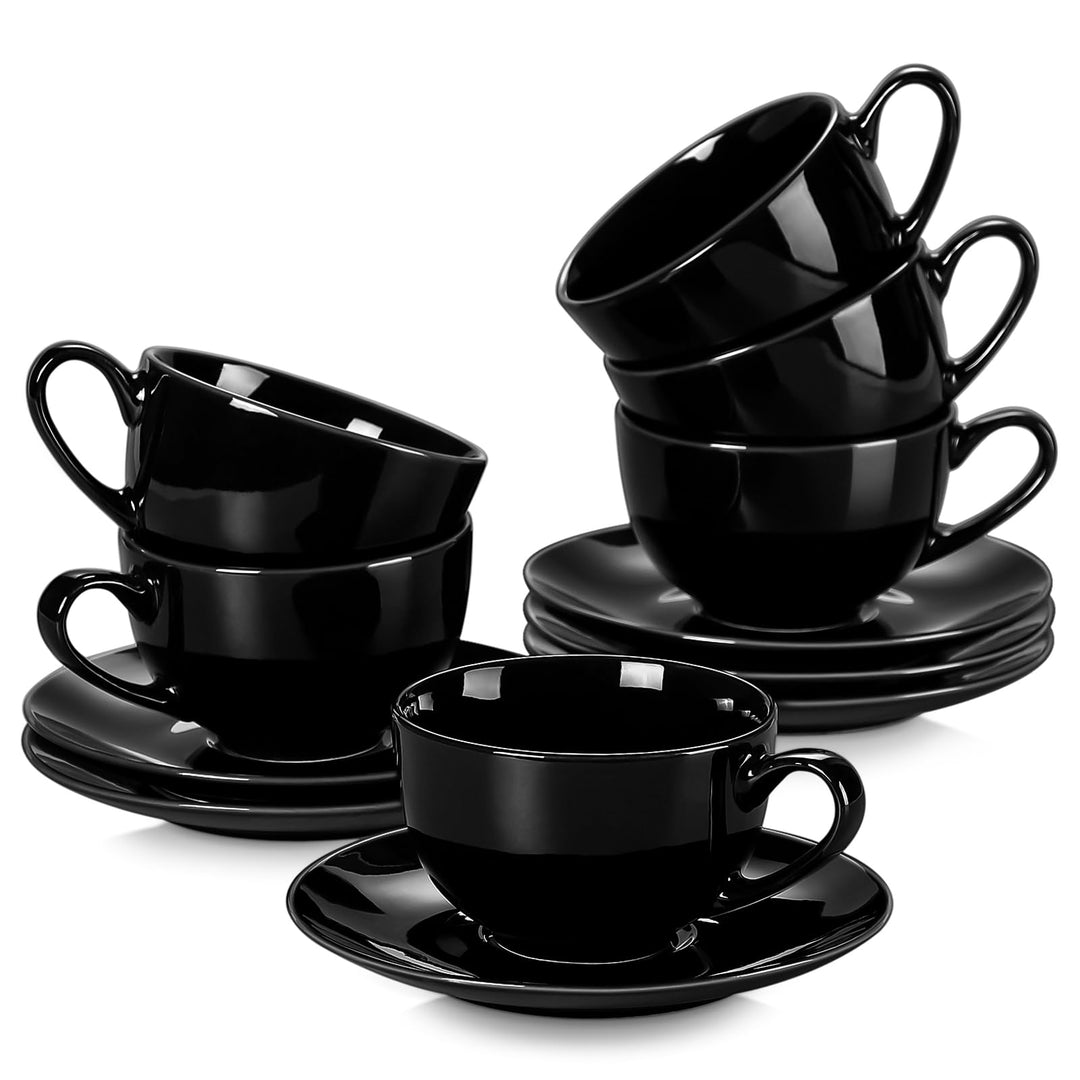 LOVECASA, Serie Sweet, Kaffee-Teeservice aus Porzellan für 6 Personen, Cappuccinotasse 230 ml + Unte