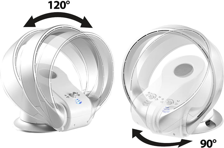 Sichler Haushaltsgeräte blattloser Ventilator: Rotorloser 360°-Tischventilator & Heizlüfter, Oszilla