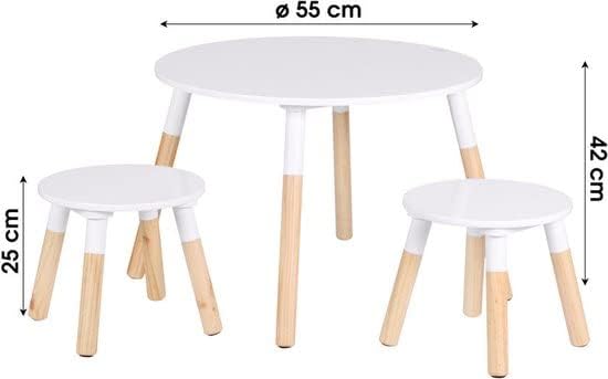 "Dream KINDERTISCH D55XH42CM MIT 2 HOCKERN D27,5XH25CM