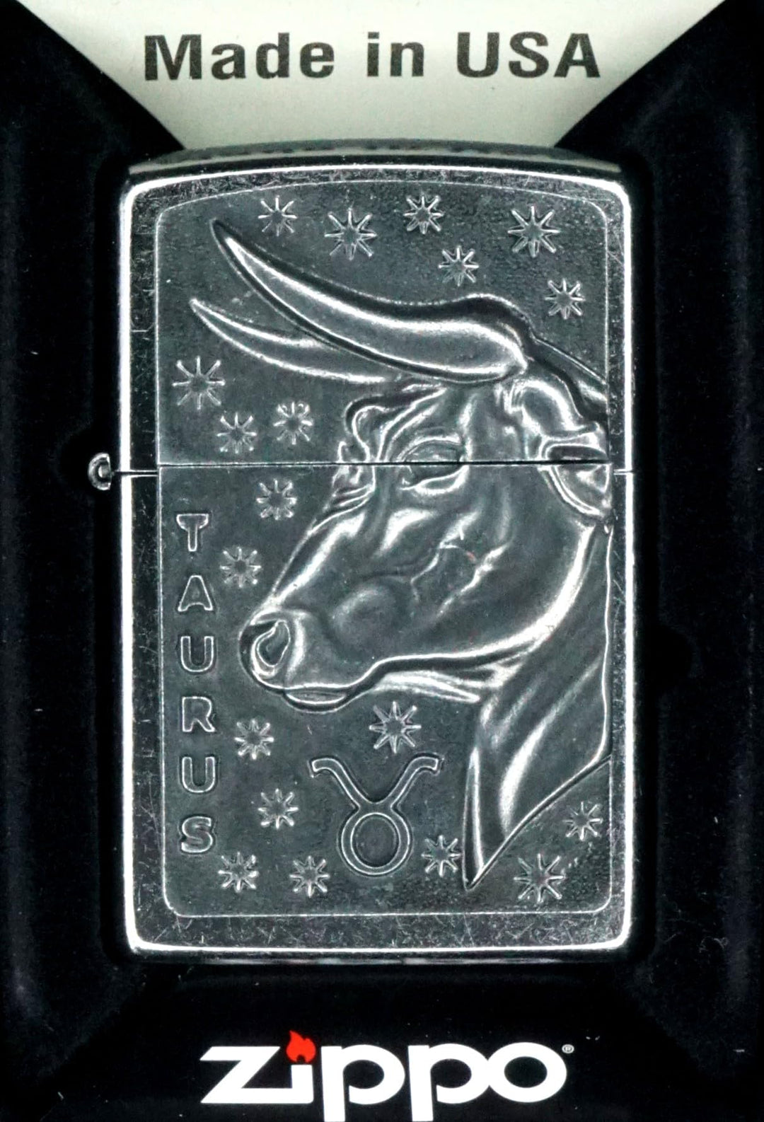 Zippo 2006501 PL 207 Taurus Tierkr. V19 Feuerzeug, Messing, Design, 5,83,81,2