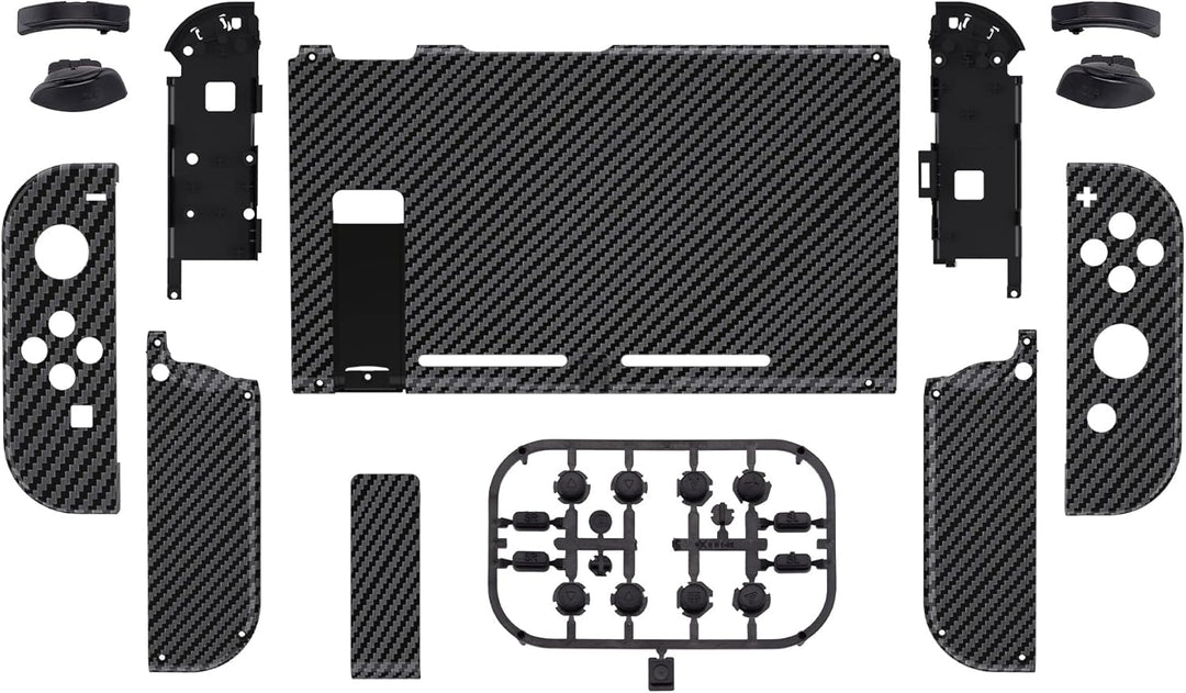 eXtremeRate Hülle Case für Nintendo Switch Joycon/Konsole, Rückgehäuse&Kickstand für Switch Console,