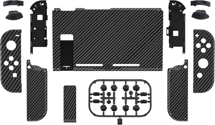eXtremeRate Hülle Case für Nintendo Switch Joycon/Konsole, Rückgehäuse&Kickstand für Switch Console,