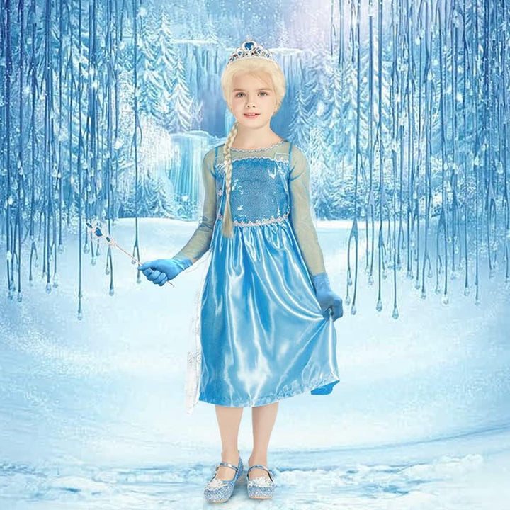 Vicloon Elsa kostüm mädchen, Elsa Kleid Kinder Set,elsa kostüm Accessoires für Mädchen,Halloween Wei