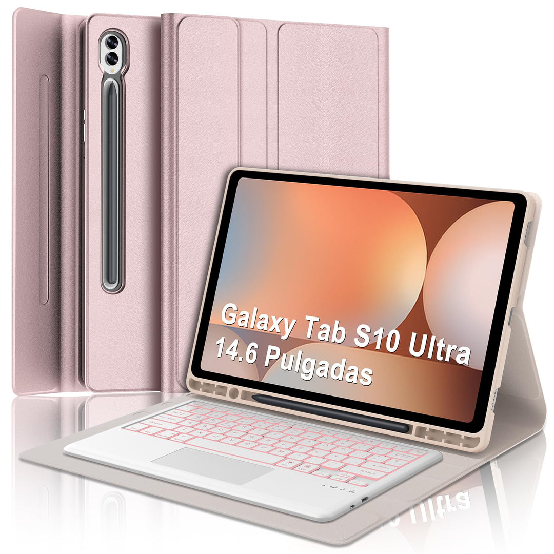 IVEOPPE Tastatur für Samsung Galaxy Tab S10 Ultra Con Touchpad, Hülle Tastatur Galaxy Tab S10/S9 Ult