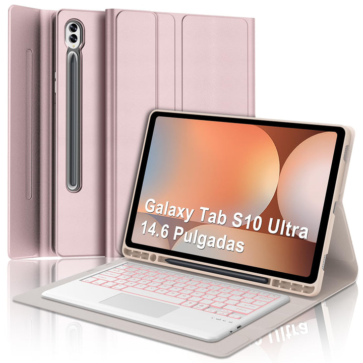 IVEOPPE Tastatur für Samsung Galaxy Tab S10 Ultra Con Touchpad, Hülle Tastatur Galaxy Tab S10/S9 Ult