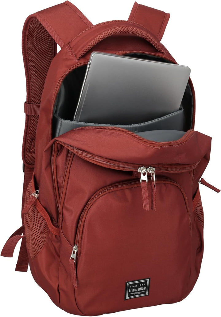 Travelite Handgepäck Rucksack, Laptop Rucksack 15,6 Zoll, BASICS, Daypack, Tagesrucksack mit vielen