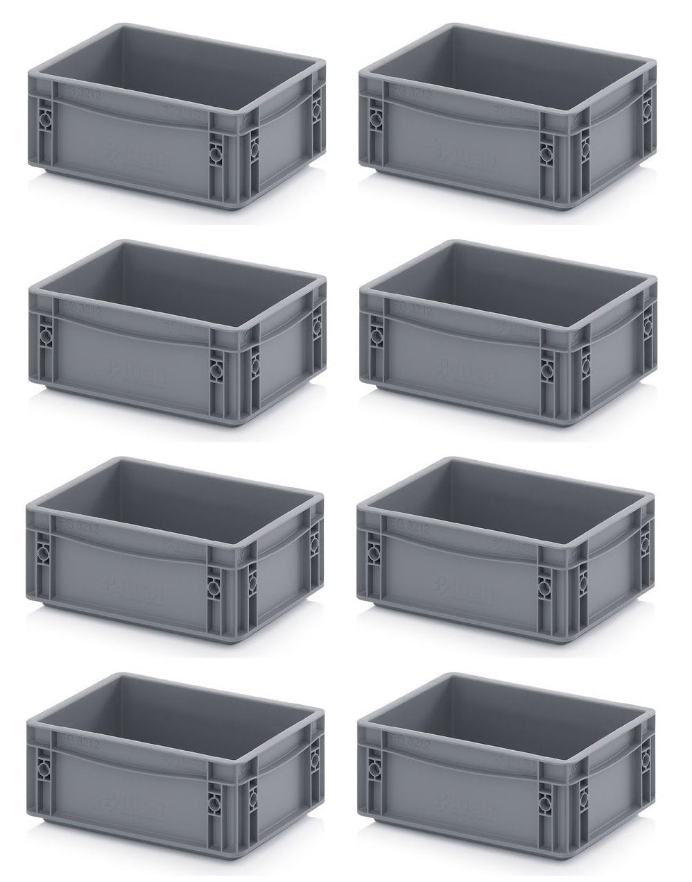 Auer Packaging 8x Eurobehälter 30 x 20 x 12 grau inkl. gratis Zollstock 8er Set