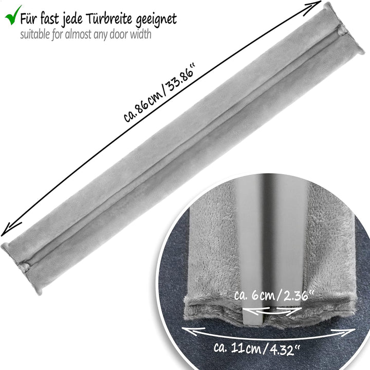 com-four® 2X Zugluftstopper für die Tür - Mikrofaser Türbodendichtung - Luftzugstopper mit Doppeldic