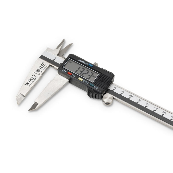 WIKISTORE TASCHEN Caliper 0-300 mm with 4 Functions, Analogue Brake Caliper 50 Jaws, Steel Saddle La