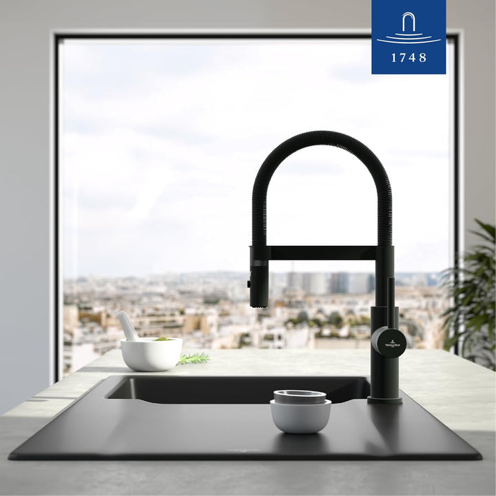 Villeroy &amp; Boch Steel Expert Compact Küchenarmatur, Hochdruck mit Umschaltfunktion und 360° schwenkb