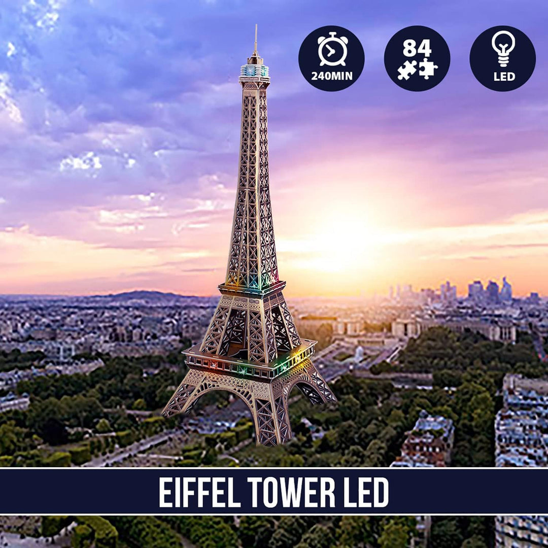 3D Puzzle - Tower Eiffel Led | 3D Puzzle Kinder Und 3D Puzzle Erwachsene | Modellbausatz Erwachsene