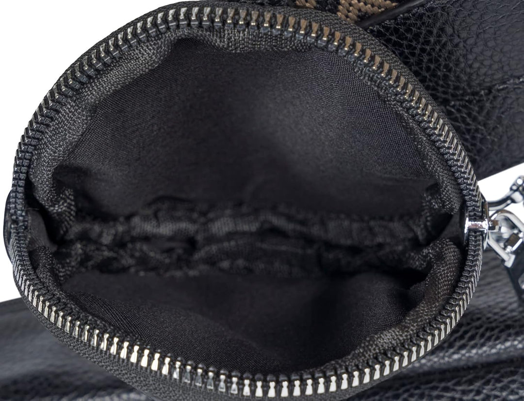 styleBREAKER Damen Halbmond Crossbody Schultertaschen Set 2-Teilig, Schultergurt mit Zick-Zack Raute