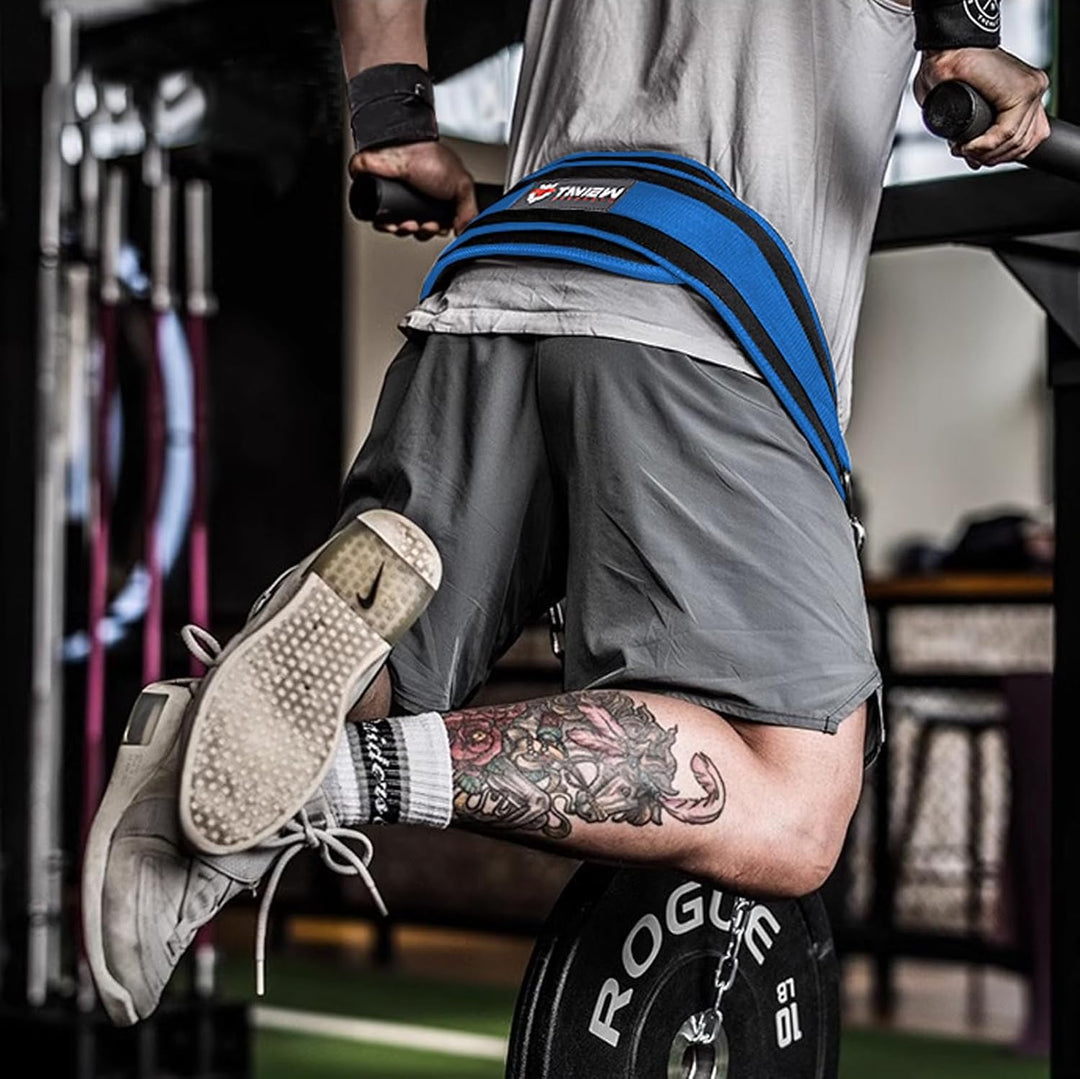 TAVIEW Dip Gürtel mit Kette Gewichteter Gürtel für Pullups mit Heavy Duty Dip Gürtel mit Kette Blau,