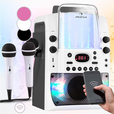 auna Kara Liquida BT Karaoke Anlage - Karaoke Maschine mit Multicolor-LED-Lichteffekt, Karaoke Box m