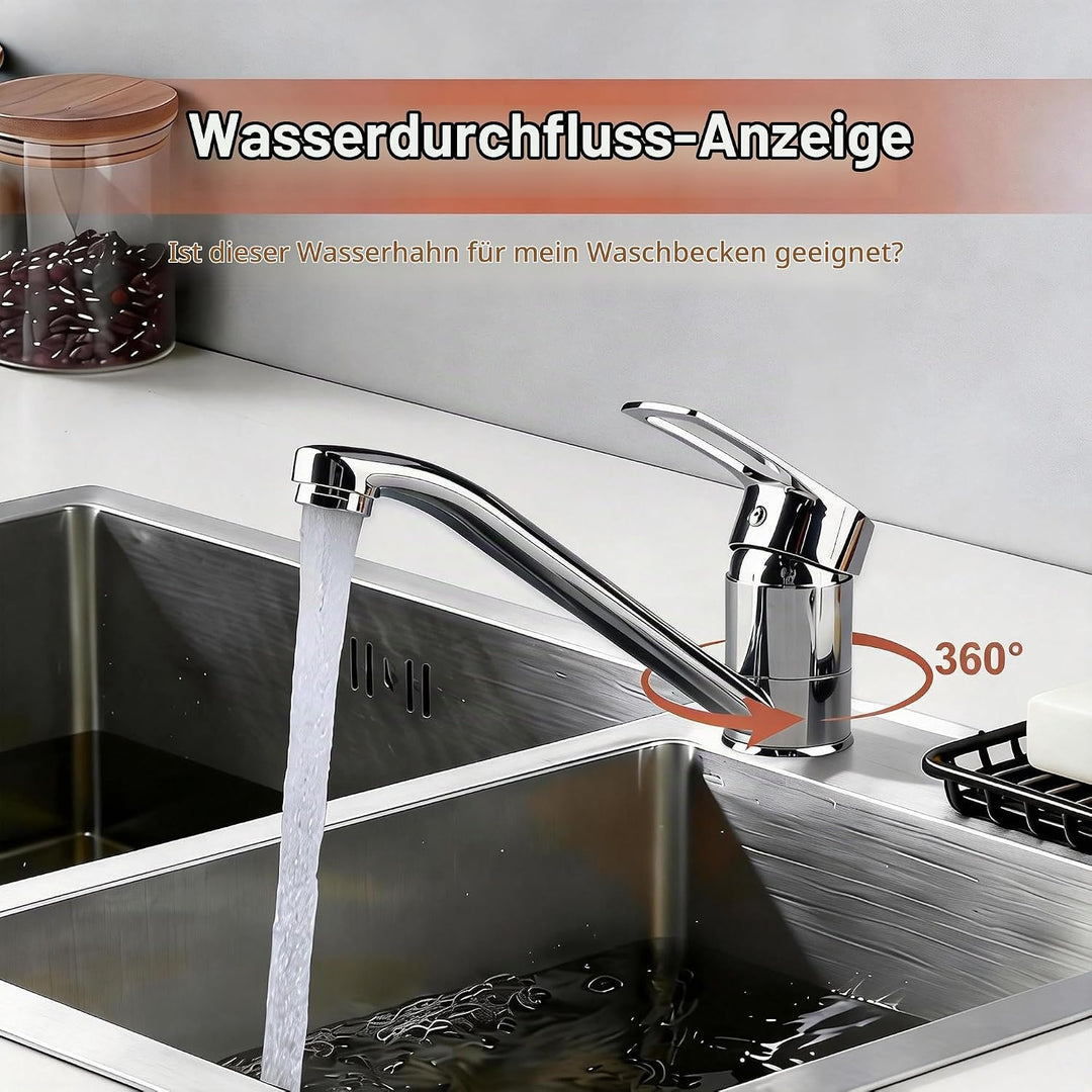 Wasserhahn Küche Küchenarmatur mit Einhebelmischer Armatur Küche Keramikkartusche Mischbatterie Küch