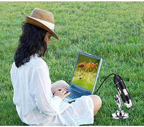 Meichoon Digitales Mikroskop, 3-in-1 USB Schnittstelle,1600 x Kamera,mit Flexiblem Ständer,Kompatibe