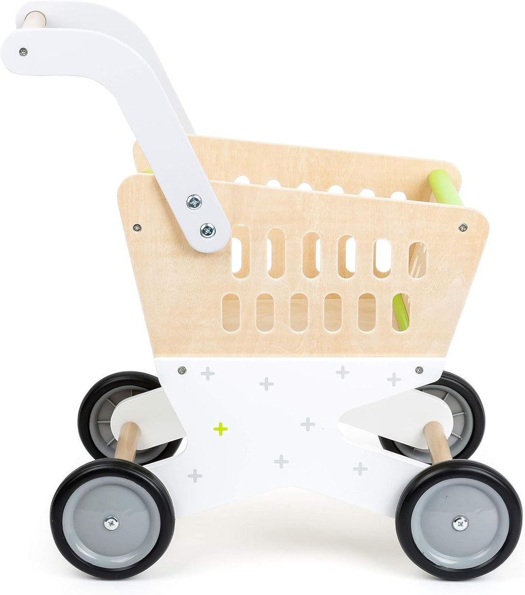 small foot Einkaufswagen "Trend" aus Holz, Zubehör für Kaufmannsladen und Rollenspiel, ab 3 Jahren,