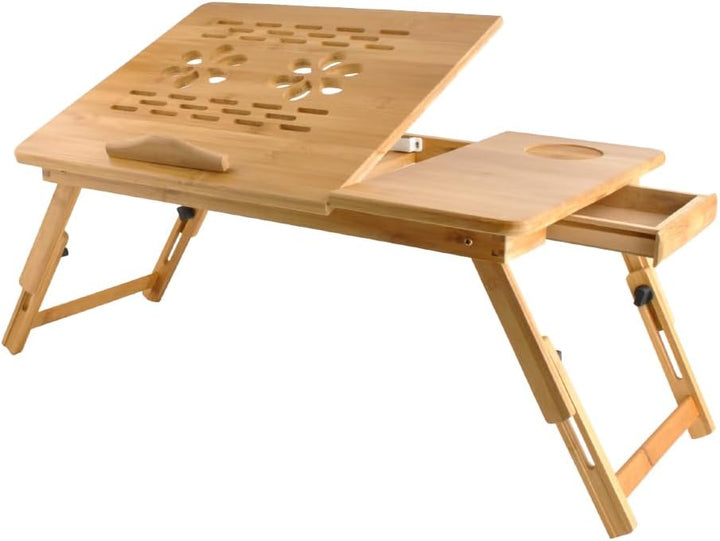 Ruhhy Laptoptisch Notebooktisch aus Bambus Betttisch Zeichentisch und Esstisch für Bett 67 x 28 x 26