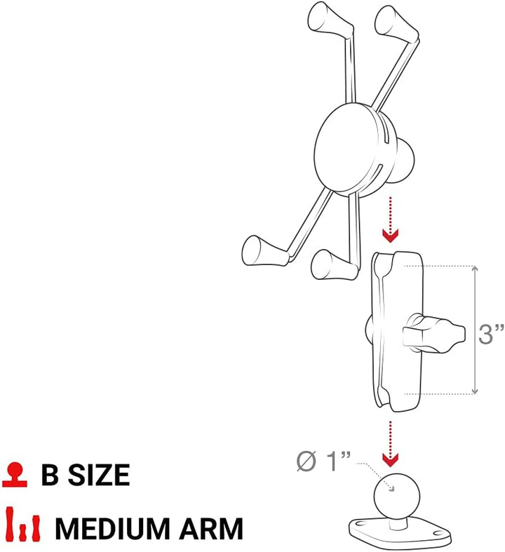 RAM MOUNTS RAM-B-102-UN10U Halterung für Navigationssysteme Fahrrad/Maschine Passiv Halterung Schwar